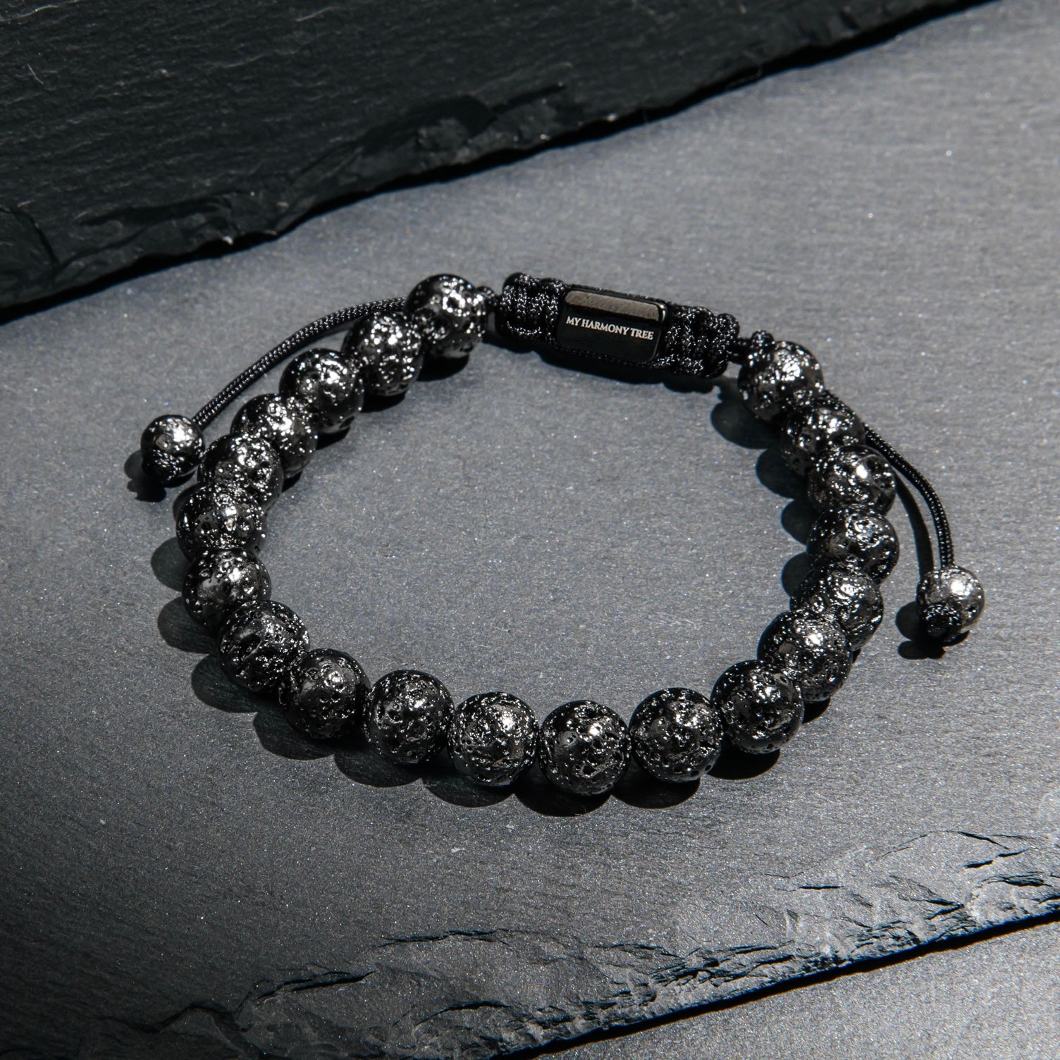 Gunmetal Plated Lava Beads Bracelet - My Harmony Tree