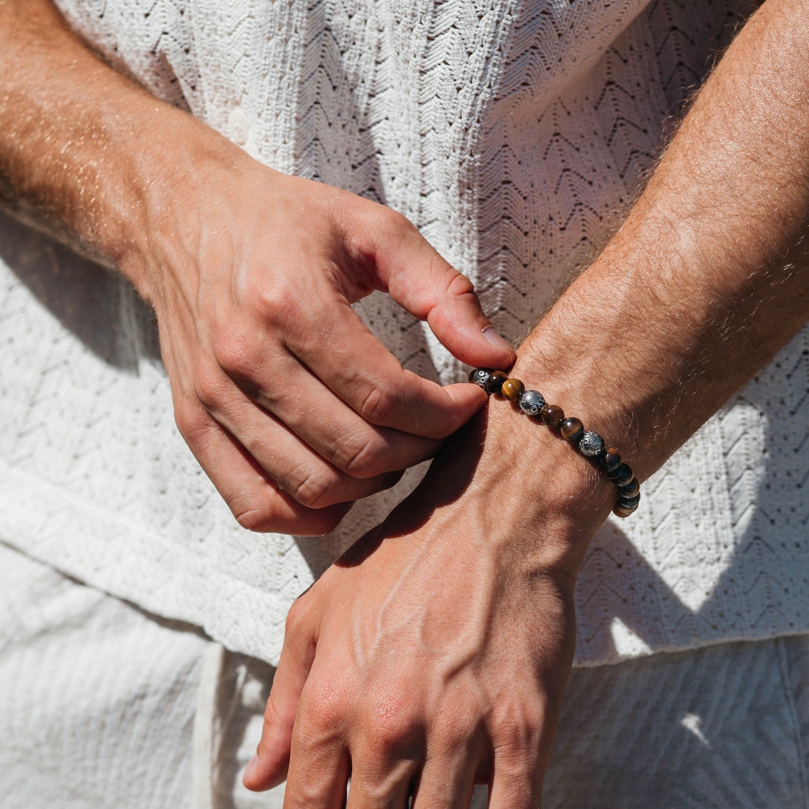 Tiger Eye & Silver Beads Bracelet - My Harmony Tree