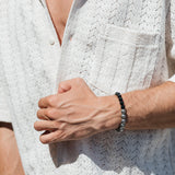 Black Onyx & Silver Beads Bracelet - My Harmony Tree