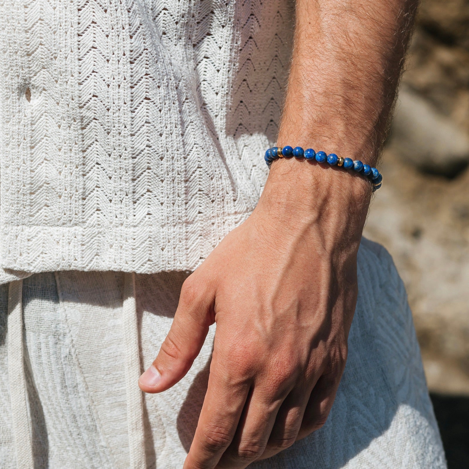 Lapis Lazuli and Gold Beads Bracelet - My Harmony Tree