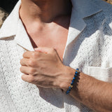 Blue Tiger Eye & Black CZ Stones Bracelet - My Harmony Tree