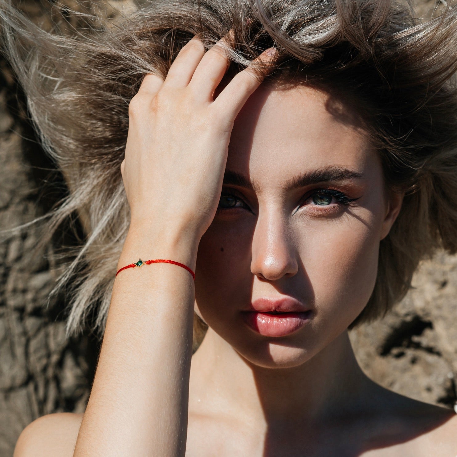 Lucky Little Green Stone Red String Protection Bracelet - My Harmony Tree