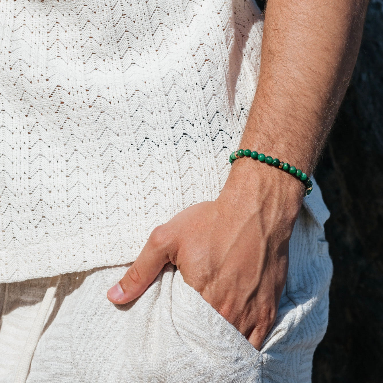 Jade Stone 6 mm & Gold Beads Bracelet - My Harmony Tree