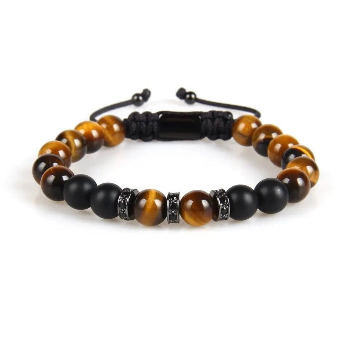Tiger Eye & Black Onyx Beads Bracelet - My Harmony Tree