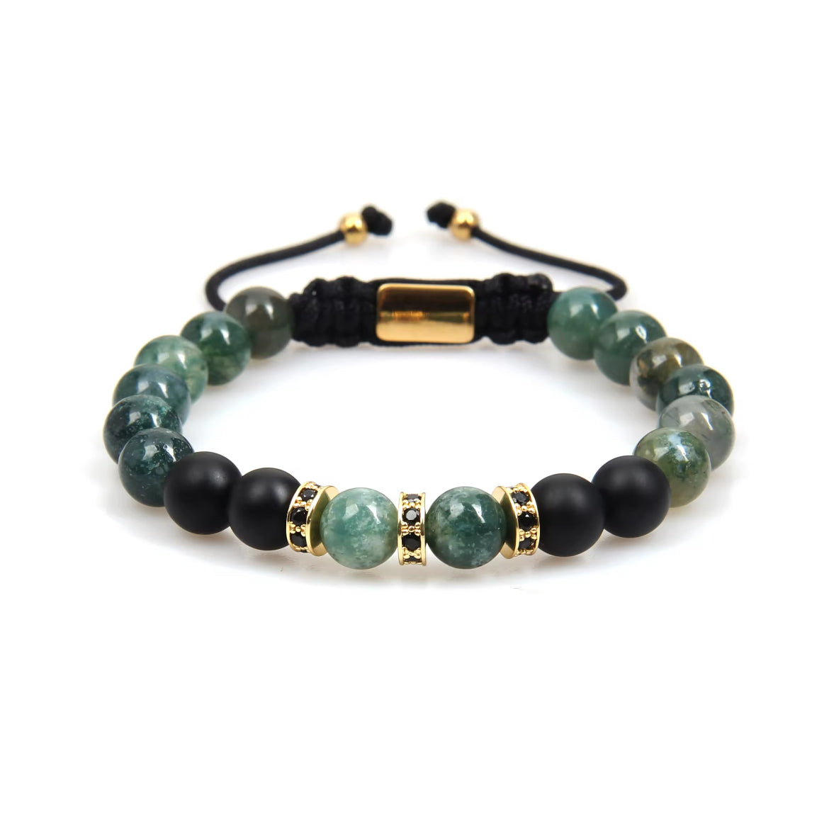 Jade & Black Onyx Gold Beads Bracelet - My Harmony Tree
