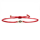 Black Little Evil Eye Charm Red String Protection Bracelet - My Harmony Tree