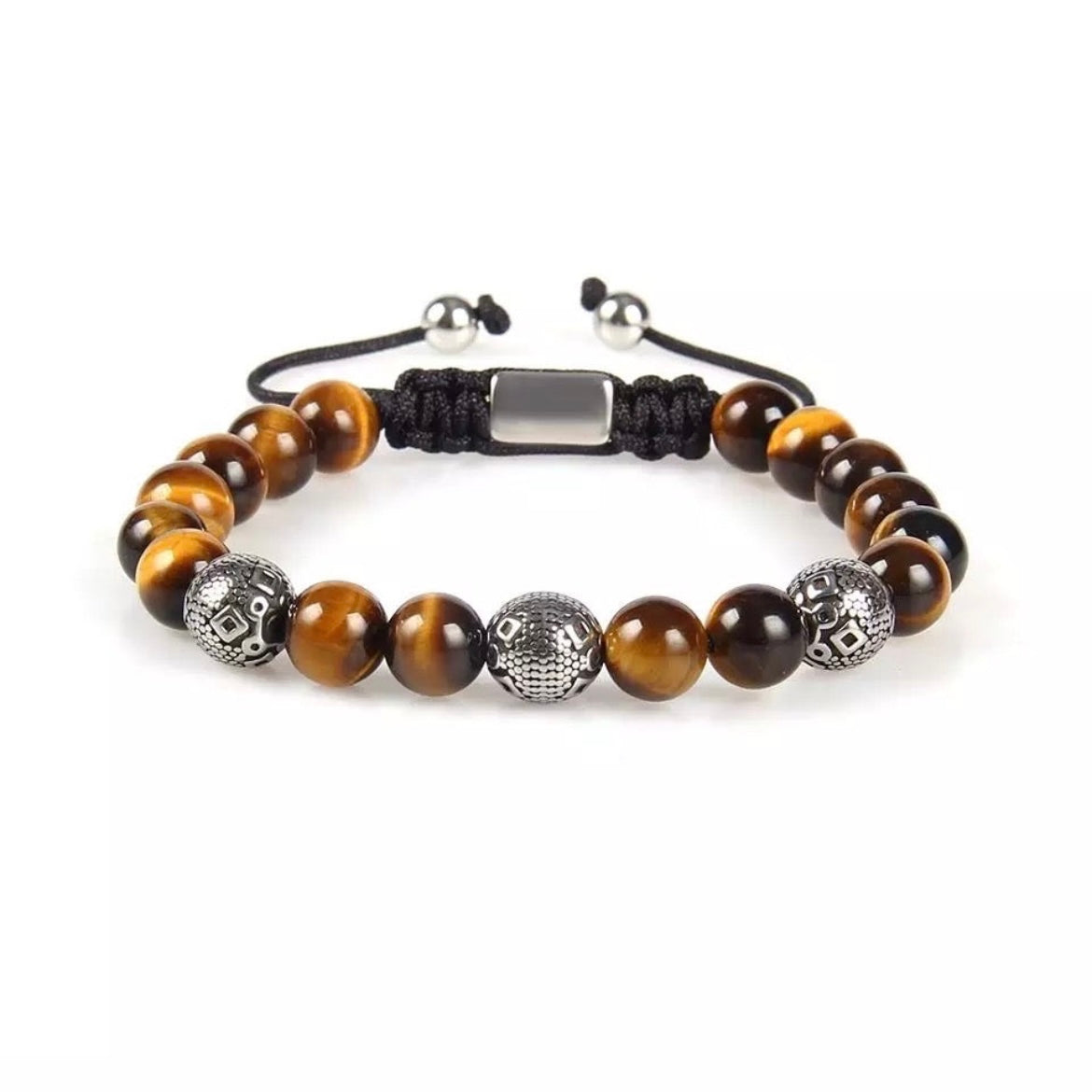 Tiger Eye & Silver Beads Bracelet - My Harmony Tree