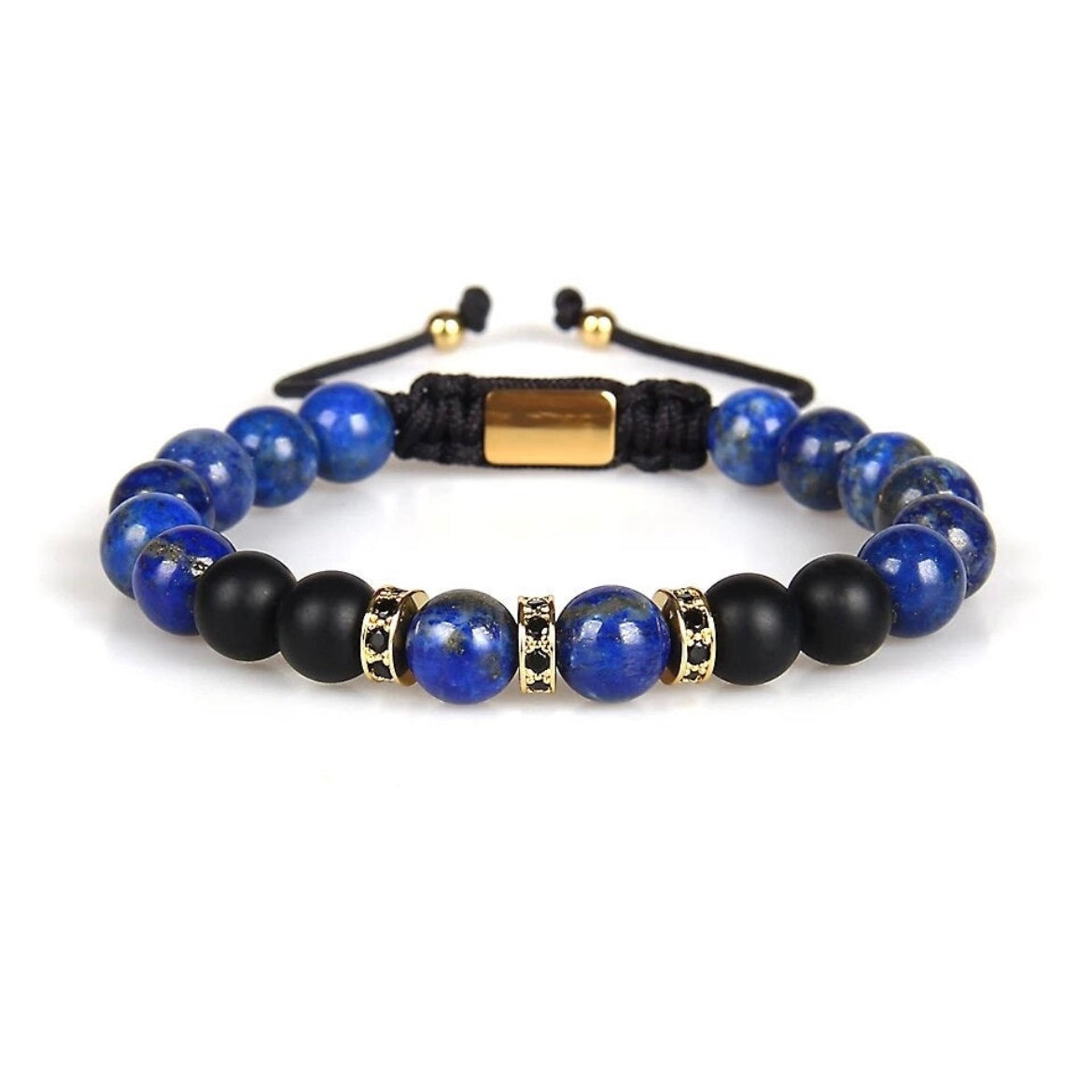 Lapis Lazuli & Black Onyx Beads Bracelet - My Harmony Tree