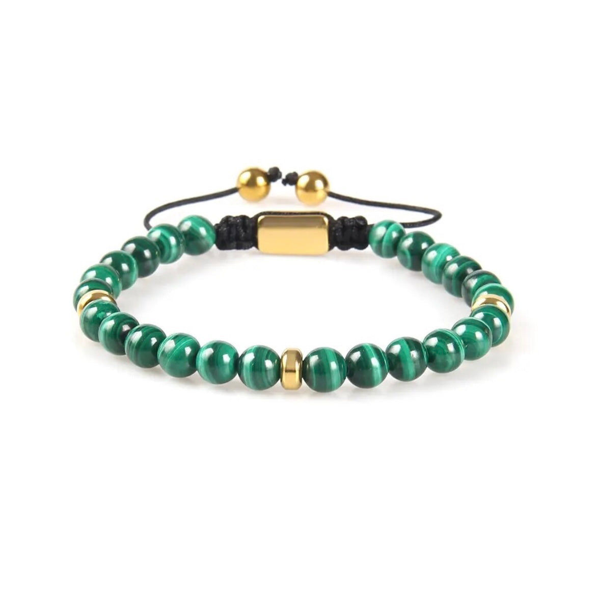 Malachite Stone & Gold Beads Bracelet - My Harmony Tree