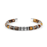 Tiger Eye & Silver Beads Cuff Bracelet - My Harmony Tree