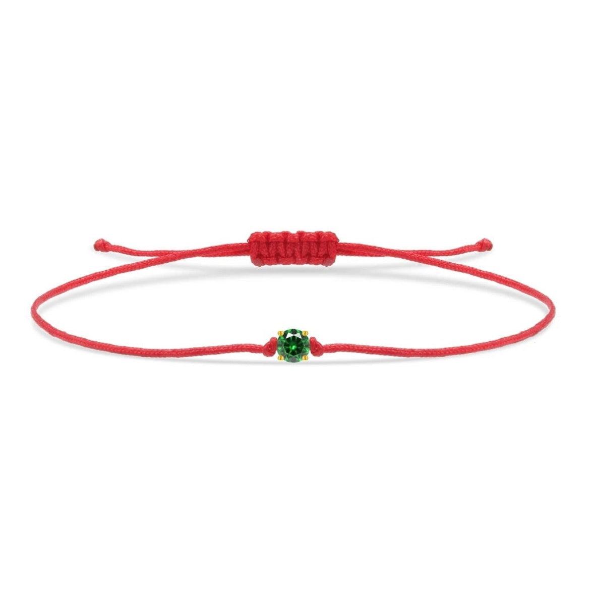 Little Green Crystal Thin Red String Protection Bracelet - My Harmony Tree