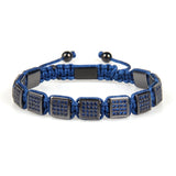 Blue Crystals Black Square Beads Bracelet - My Harmony Tree