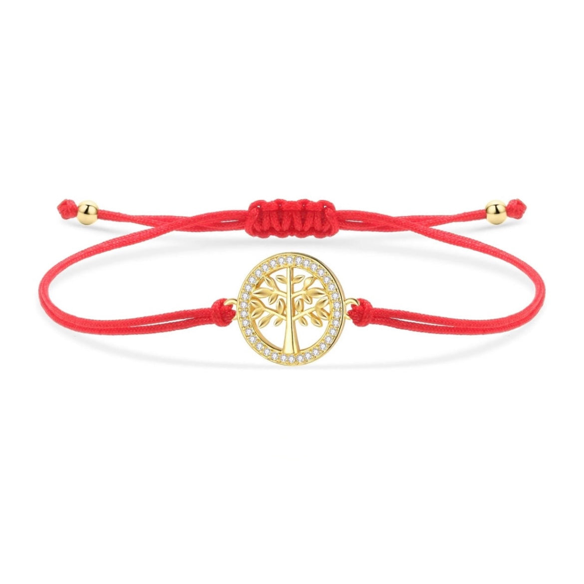 Gold Tree of Life Charm Red String Protection Bracelet - My Harmony Tree