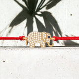 Gold Elephant Charm Red String Protection Bracelet - My Harmony Tree