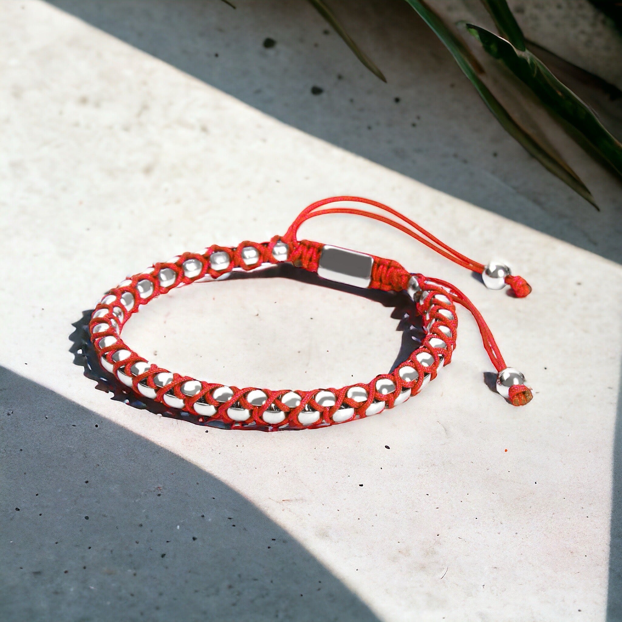 Silver Chain & Red String Braided Bracelet - My Harmony Tree