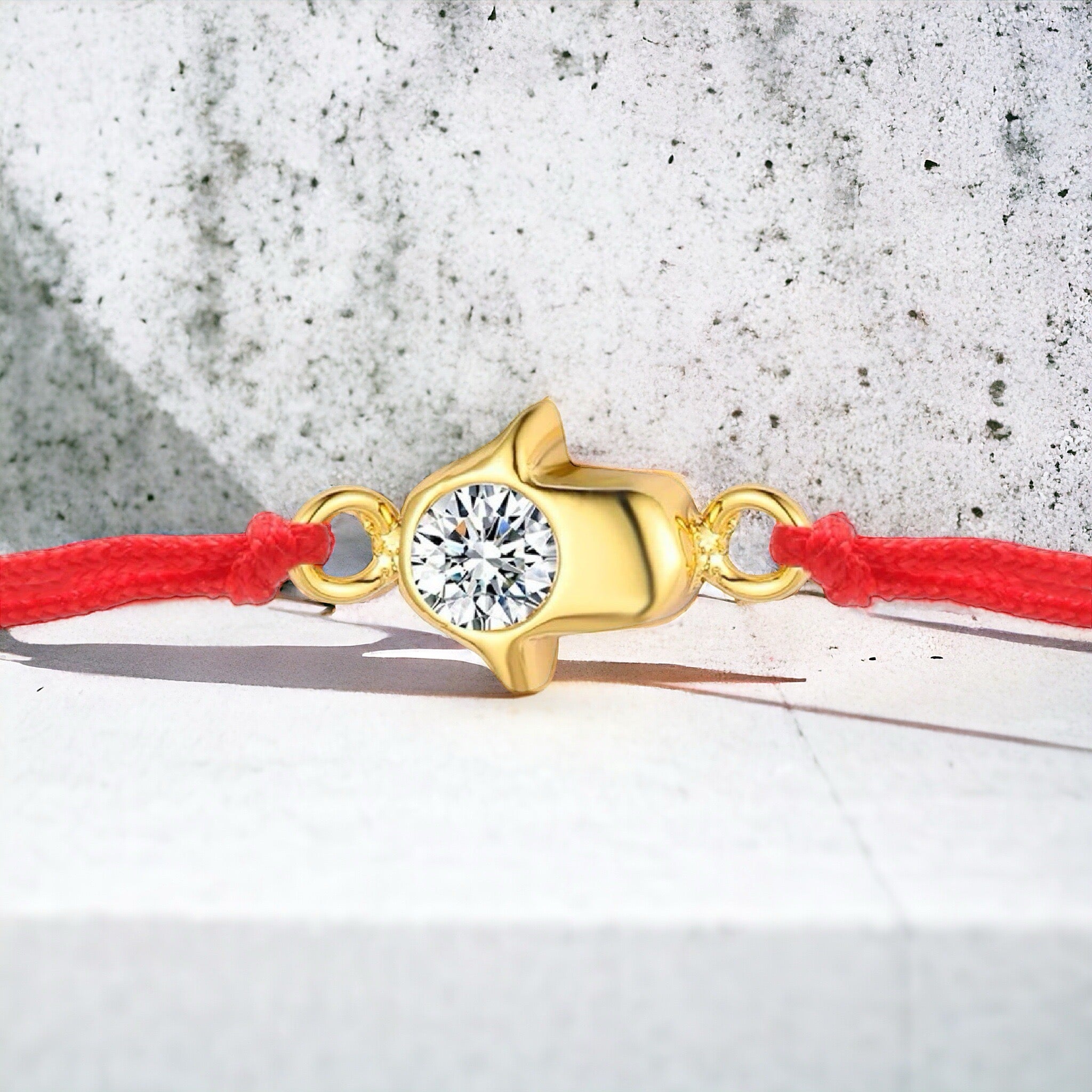 Little Gold Hamsa Red String Protection Bracelet - My Harmony Tree