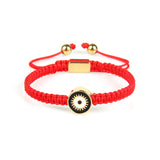 Black Round Evil Eye Red String Protection Bracelet - My Harmony Tree