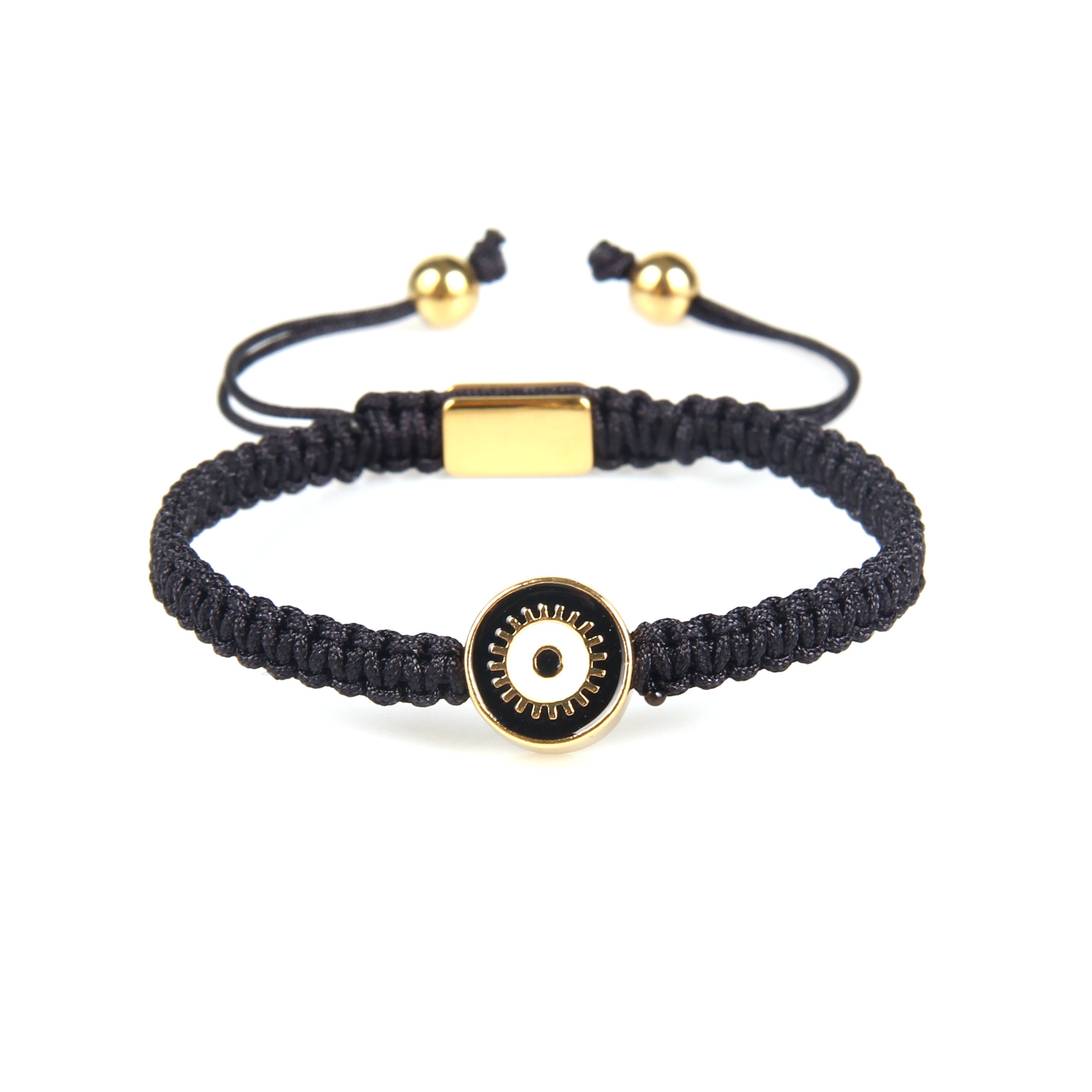 Black Round Evil Eye Black String Protection Bracelet - My Harmony Tree