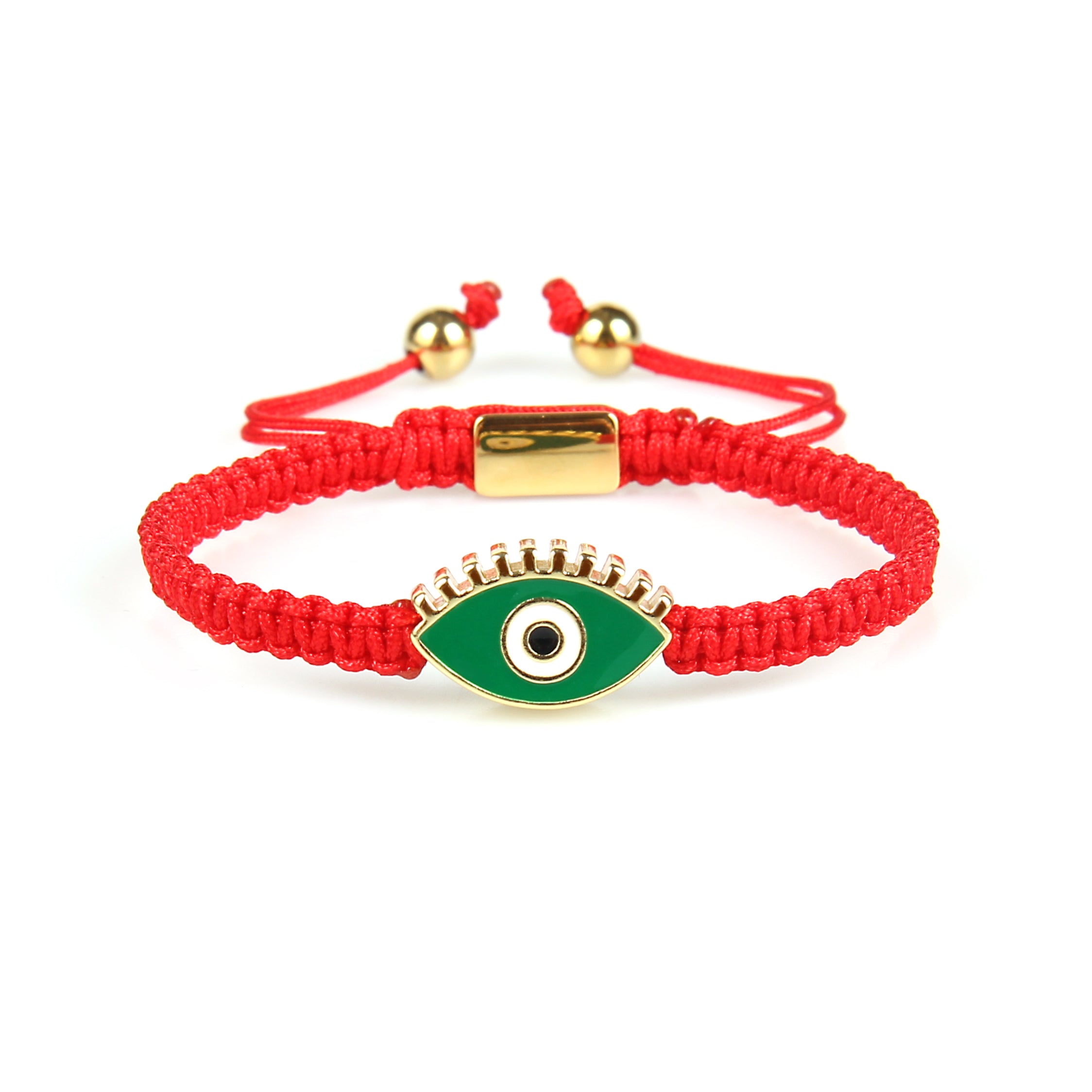 Green Gold Evil Eye Red String Protection Bracelet - My Harmony Tree