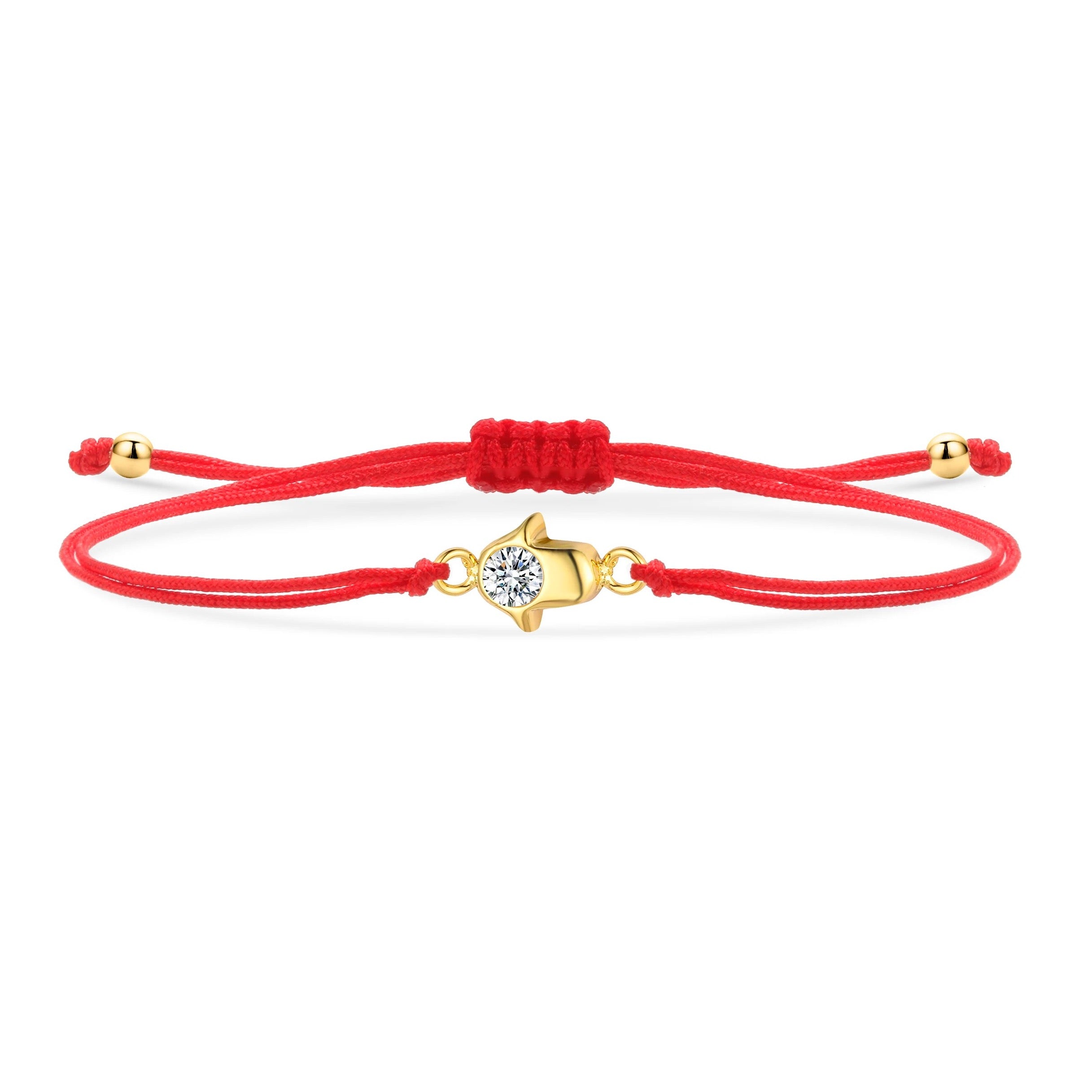 Little Gold Hamsa Red String Protection Bracelet - My Harmony Tree