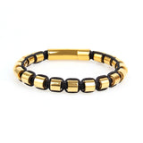 Gold Metal Beads & Black String Braided Bracelet - My Harmony Tree