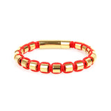 Gold Metal Beads & Red String Braided Bracelet - My Harmony Tree