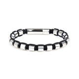Silver Metal Beads & Black String Braided Bracelet - My Harmony Tree