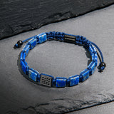CZ Black Square Beads Lapis Lazuli Braided Bracelet - My Harmony Tree