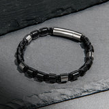 Black Onyx & Silver Beads Bracelet - My Harmony Tree