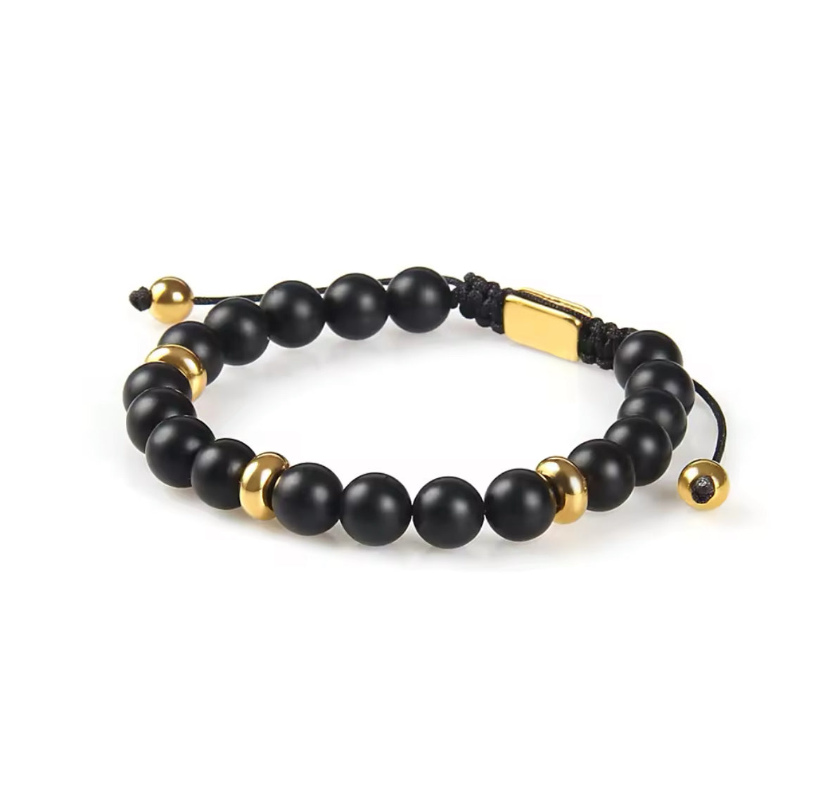 Black Onyx & Gold Beads Bracelet - My Harmony Tree