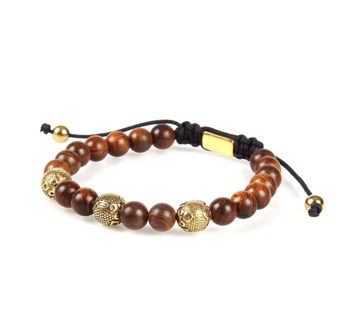 Agarwood & Gold Beads Bracelet - My Harmony Tree