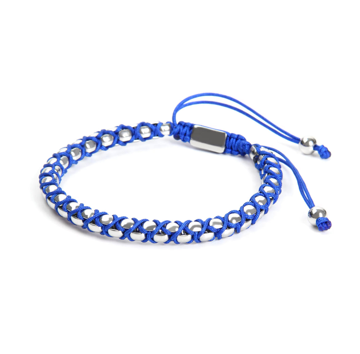 Silver Chain & Blue String Braided Bracelet - My Harmony Tree