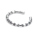 Silver Beads & Black Crystals Cuff Bracelet - My Harmony Tree
