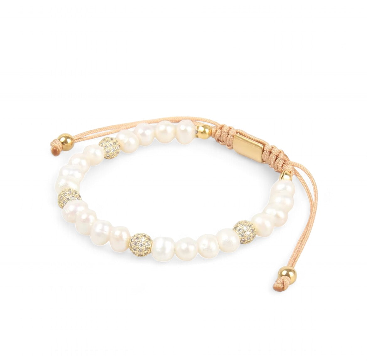 Freshwater Pearl & Gold Beads Adjustable Bracelet - My Harmony Tree