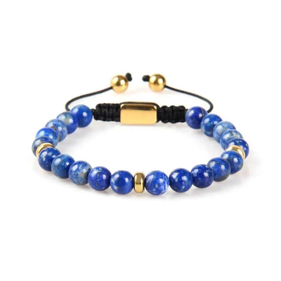 Lapis Lazuli and Gold Beads Bracelet - My Harmony Tree