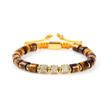Tiger Eye & Gold Beads Tube Bracelet - My Harmony Tree