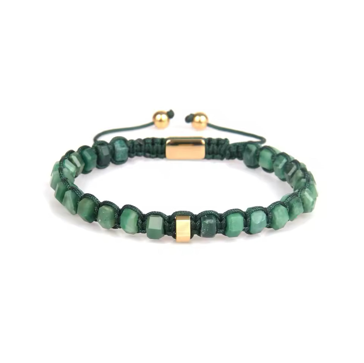 Jade & Gold Beads Adjustable Bracelet - My Harmony Tree