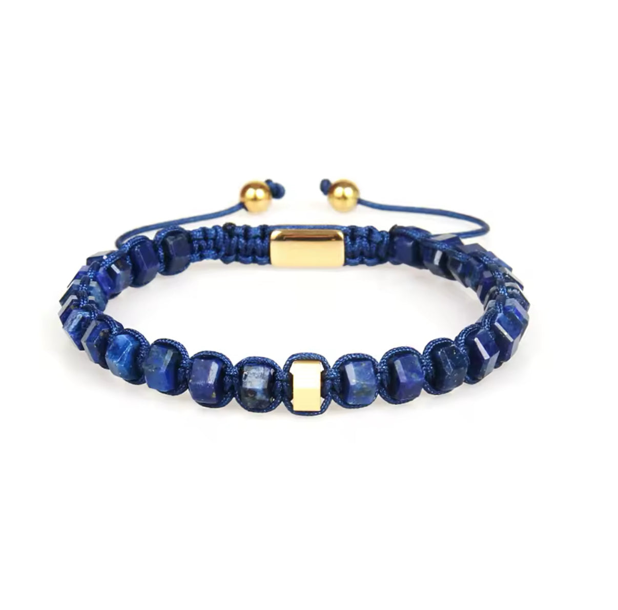 Lapis Lazuli & Gold Beads Adjustable Bracelet - My Harmony Tree