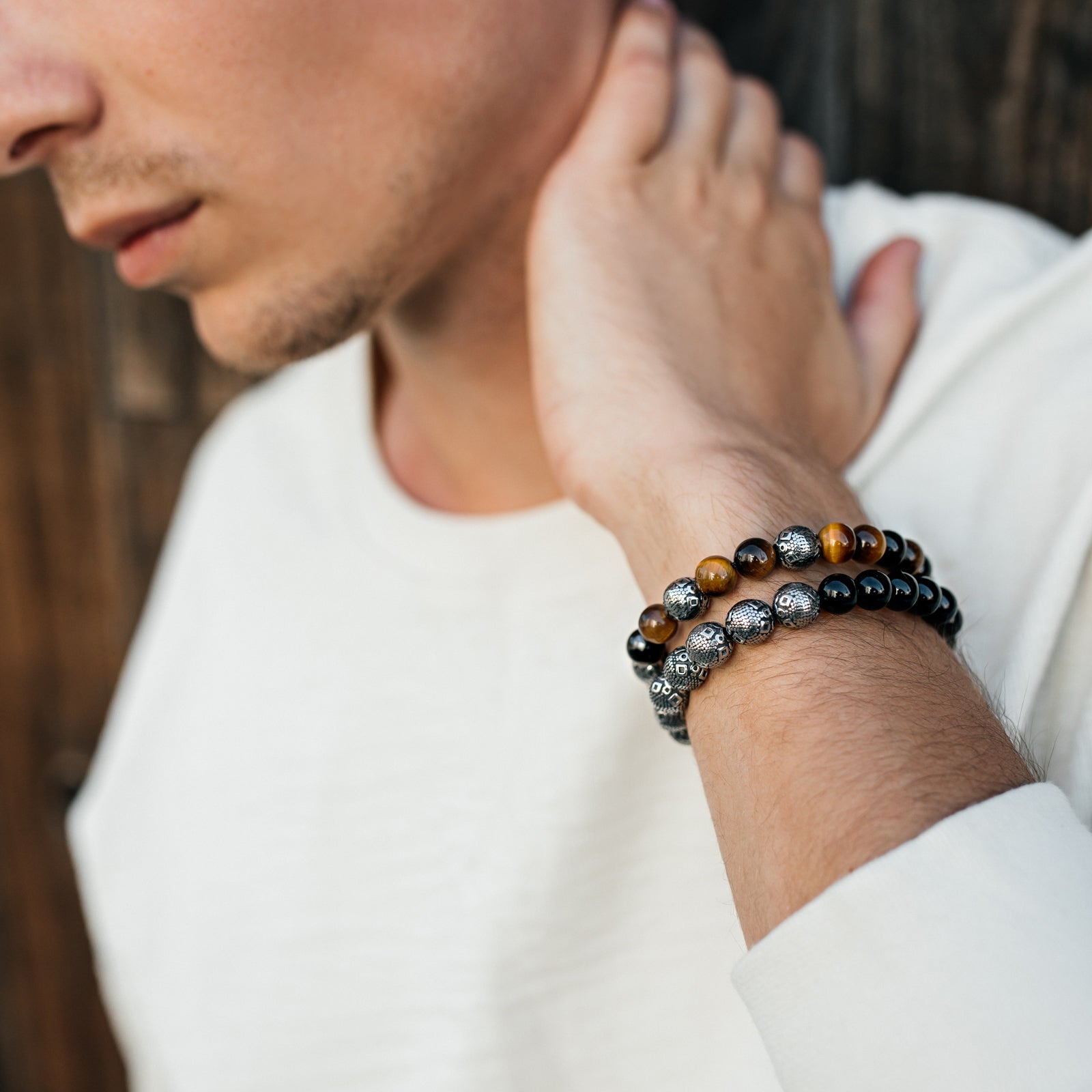 Tiger Eye & Silver Beads Bracelet - My Harmony Tree