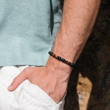 CZ Black Onyx & Tiger Eye Beads Bracelet - My Harmony Tree