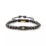 Gold Lion & Black Beads Bracelet - MY HARMONY TREE