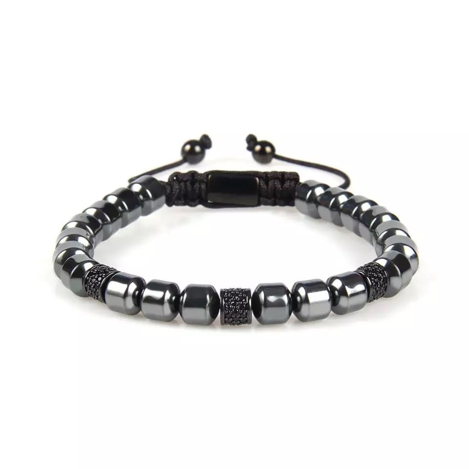 Black Crystals & Black Metal Beads Bracelet - My Harmony Tree