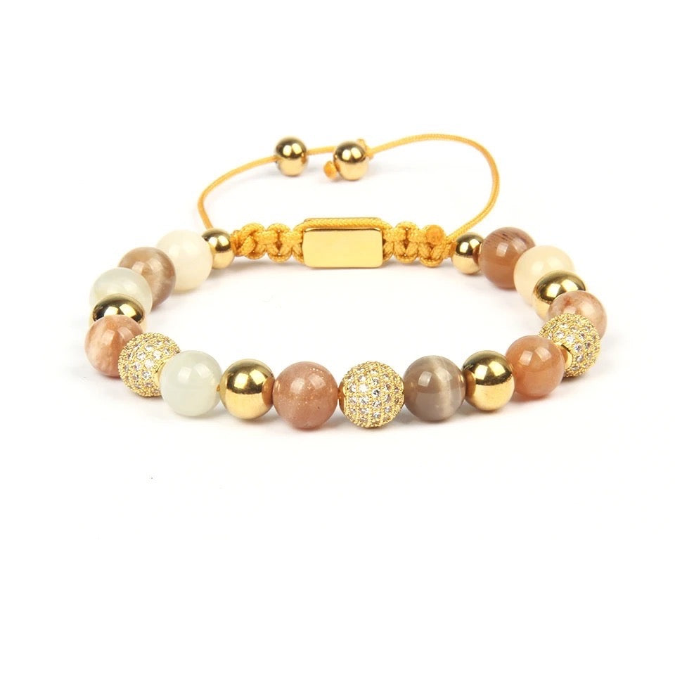 Rose Quartz & Gold Beads Bracelet - My Harmony Tree