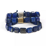 Bundle of 3 Square Bead Lapis Lazuli Bracelets - MY HARMONY TREE