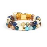 Multi-stone & Gold Beads Set of 2 Bracelets - My Harmony Tree