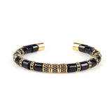 Black Onyx & Gold Beads Cuff Bracelet - My Harmony Tree