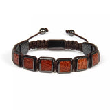 Brown Python Square Beads Braided Bracelet - MY HARMONY TREE
