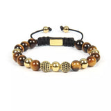 Tiger Eye & CZ Gold Beads Bracelet - MY HARMONY TREE