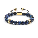 Blue Tiger Eye & Black CZ Stones Bracelet - MY HARMONY TREE