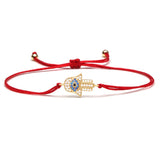 Gold Hamsa Evil Eye Red String Protection Bracelet - MY HARMONY TREE